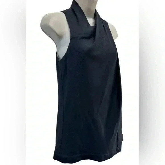 Helmut Lang Women’s Sleeveless Front Draped Lined Top Tunic with Zip Back Black - Picture 5 of 16